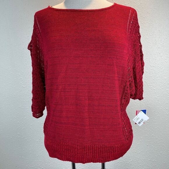 NWT JW Style Red Sweater Top Size S - Picture 1 of 8